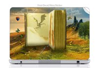 Laptop VINYL DECAL Sticker Skin Print Sticker Skin Print Fantasy Landscape Dragon Dune Background Book Printed Design fits Generic 15in Laptop (13.7in X 9.5in)