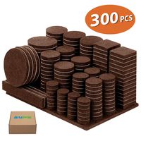 Furniture Pads Felt Pads Pack of 300 5mm Thick Furniture Felt Pads, Self Adhesive Anti Scratch Floor Protectors, Used for Hardwood Tile Wood Floor- Extra Free Gift 60 Rubber Bumpers (Brown)