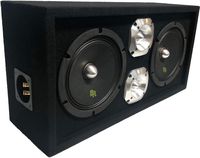 Bass Rockers Loaded 1200 Watts Speaker DJ Box: Two 8" 300W Midrange Speakers and Two 1.5" 300W Bullet Tweeters (1200W Total Power Handling) - BRCH8+(2) BRM8S+(2) BRCP-24