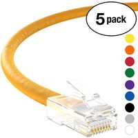 InstallerParts (5 Pack) Ethernet Cable CAT5E Cable UTP Non-Booted 100 FT - Yellow - Professional Series - 1Gigabit/Sec Network/Internet Cable, 350MHZ