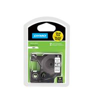 DYMO Standard D1 Self-Adhesive Polyester Tape for Label Makers, 1/2-inch, Black Print on White, 23-foot Cartridge, 2-Pack (1926208)