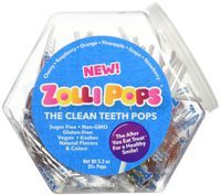 Zollipops Clean Teeth Lollipops | Anti-Cavity, Sugar Free Candy with Xylitol for a Healthy Smile - Great for Kids, Diabetics and Keto Diet (Assorted Flavors, 25 Count Jar)