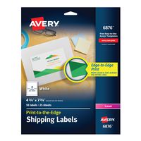 Avery Color Printing 4 3/4 x 7 3/4 Inch White Labels 50 Count (6876)