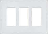 EATON 9523SG Wiring Aspire Screw less Wall Plate, 3 Gang 6-7/8 In L X 4-7/8 In W 1/4 In T, Granite, Silver