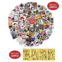 Laptop Stickers(100-400Pcs/Pack)-Waterproof Vinyl Sticker for Teens, Laptop, Luggage, Skateboard, Motorcycle, Bicycle Decal Graffiti Patches(100Big Pcs+100mini Pcs Stickers)