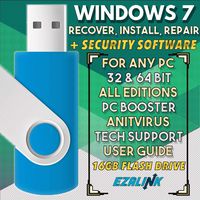 Ezalink USB for Windows 7 SP1 Repair Install Recovery Restore Boot Fix Flash Drive | 32 & 64 Bit Systems, All Editions and Brands w/ AntiVirus and Support