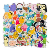 Cartoon Adventure Time Laptop Stickers Vinyl for Water Bottle Snowboard Car Suitcase Helmet Bicycle Guitar Door Travel Luggage Phone Case DIY Decoration Fashionable Waterproof Decal (50pcs)