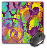 3dRose LLC 8 x 8 x 0.25 Inches Mouse Pad, Red Violet Green and Orange Tye Dye (mp_33381_1)
