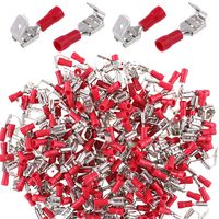 Glarks 50pcs 22-16 Gauge Semi Insulated Piggy Back Spade Electrical Insulated Quick Splice Crimp Terminals Connectors