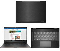 Black Brushed Aluminum skin decal wrap skin case for HP Spectre x360 15 B012dx B111dx 15.6" Touch Laptop