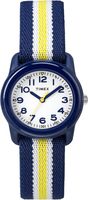 Timex Boys TW7C05800 Time Machines Blue/Yellow Stripes Elastic Fabric Strap Watch