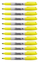 Sharpie Color Burst Permanent Markers, Fine Point, Yellow, Box of 12 (1948362)