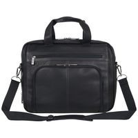 Kenneth Cole Reaction Reaction Manhattan Colombian Leather Expandable RFID 15.6" Laptop Business Briefcase Bag, Black