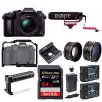PANASONIC LUMIX G85 4K Mirrorless, 12-60mm Power O.I.S Lens, Dual I.S, 3" Touch LCD + Video Cage Mic Bundle