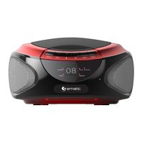 Ematic CD Boom Box with Bluetooth Audio and Speakerphone, Red