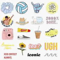 20 Cute Funny VSCO Girl Stickers for Water Bottles,Laptops Big