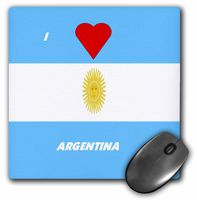 3dRose LLC 8 x 8 x 0.25 Inches Mouse Pad, I Love Argentina (mp_51542_1)