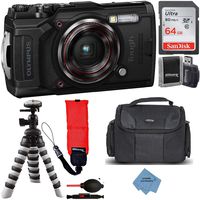 Olympus Tough TG-6 Digital Camera with Deluxe Accessory Bundle - Includes: SanDisk Ultra 64GB Memory Card + Flexible Tripod + Extreme Cloth + More (Black)...