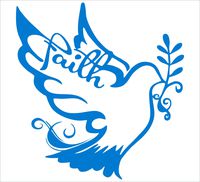 Faith Holy Spirit Dove - Vinyl 5.5" (Color BLUE) decal laptop tablet skateboard car windows stickers
