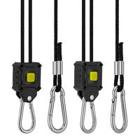 VIVOSUN 2-Pair 1/8 inch Rope Hanger w/Improved Design, More Convenience - Press Button Easy Adjust, Reinforced Metal Internal Gears, 8-ft Long & 150lbs Weight Capacity (Exclusively Patented)