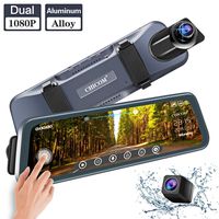 CHICOM 9.66 inch 350 Degree Rotation Mirror Dash Cam Touch Full Screen ; 1080P 170° Full HD Front Camera;1080P 140°Wide Angle Full HD Rear View Camera；Time-Lapse Photography (V20)