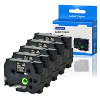 SuperInk 5 Pack Compatible for Brother P-Touch STE Label Tape STe-151 ST-151 STe151 ST151 Black on Clear Mobile Stencil Tape for Brother P-Touch Printer PT-P900W PT-E500 PT-D600 (1"x 9.8'',24mm x3m)