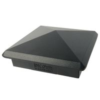 3.5" x 3.5" Heavy Duty Aluminium Pyramid Post Cap for Wood Posts - Black