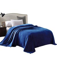 Exclusivo Mezcla Queen Size Flannel Fleece Velvet Plush Bed Blanket as Bedspread/Coverlet/Bed Cover (90" x 90",Cobalt Blue) - Soft, Lightweight, Warm and Cozy
