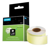 DYMO LW Mailing Address Labels for LabelWriter Label Printers, Yellow 1-1/8'' x 3-1/2'', 1 roll of 130 (30255)