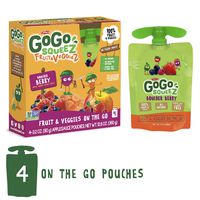 GoGo squeeZ Fruit & VeggieZ on the Go, Apple Pear Carrot, 3.2 Ounce (4 Pouches), Gluten Free, Vegan Friendly, Healthy Snacks, Unsweetened, Recloseable, BPA Free Pouches