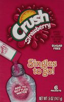 Crush Singles To Go Powder Packets, Water Drink Mix, Strawberry, Non-Carbonated, Sugar Free Sticks (12 Boxes with 6 Packets Each - 72 Total Servings) - ORIGINAL FLAVOR