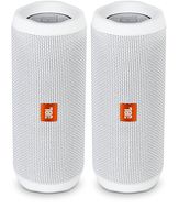 JBL Flip 4 Waterproof Portable Wireless Bluetooth Speaker Bundle - (Pair) White