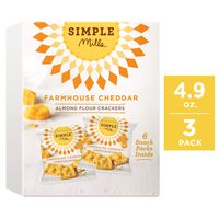 Simple Mills Almond Flour Cracker Snack Pack, Farmhouse Cheddar, 4.9 oz, 3 Count