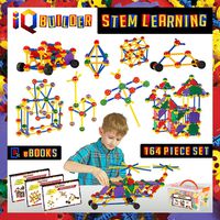 IQ BUILDER | STEM Learning Toys | Creative Construction Engineering | Fun Educational Building Toy Set for Boys and Girls Ages 3 4 5 6 7 8 9 10 Year Old | Best Toy Gift for Kids | Top Blocks Game Kit