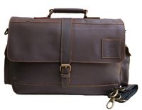 15" buffalo leather messenger bag laptop case office briefcase gift for men computer distressed shoulder bag