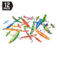Big Mo's Toys 12 Pack 8 Inch Glider Planes - Birthday Party Favor Plane, Great Prize, Handout Glider, Flying Models, One Dozen