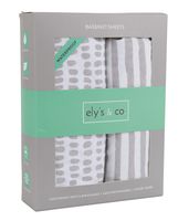 Waterproof Bassinet Sheet,No Need for Bassinet Mattress Pad Cover, 2 Pack Taupe Splash & Stripes,Unisex for Baby Boy and Baby Girl