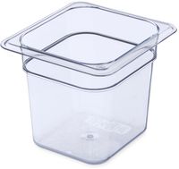 Carlisle 3068507 StorPlus Sixth Size Polycarbonate Food Pan, 6" Deep, Clear