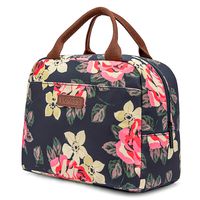 LOKASS Lunch Bag Cooler Bag Women Tote Bag Insulated Lunch Box Water-resistant Thermal Lunch Bag Soft Liner Lunch Bags for women/Picnic/Boating/Beach/Fishing/Work (Peony)