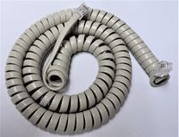 Ash Medium (12' Ft) Handset Cord for ITT Cortelco Phone 2500 2554 Colleague 2201 2202 2203 2204 2205 2210 2211 Trendline 6350 8125 8150 3690 3691 3693 44 NDL 57MD Curly Coil by DIY-BizPhones