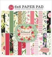 Carta Bella Paper Company CBBO98023 Botanical Garden 6x6 Pad Paper, Pink, Green, Black, red, Cream
