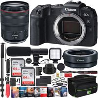 Canon EOS RP Mirrorless Camera with RF 24-105mm F4 L is USM Lens Kit Bundle with 2X 64GB Memory Card, Professional Editing Suite, Microphone, 77 Filter Set, Monopod and Accessories (5 Items)