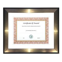 nu-dell Director Series Document/Photo Frame, 8.5" x 11", Black/Bronze