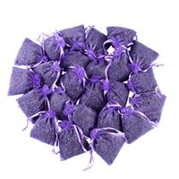 24 Small Purple Sachets Craft Bag with Dried French Lavender Flower Buds - Lavender Sachets for Wedding Toss, Home Fragrance Sachets for Drawers and Dressers