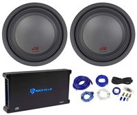 2 Alpine Type-R R-W12D2 12" 750w RMS Car Audio Subwoofers+Mono Amplifier+Amp Kit