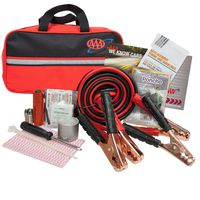 Lifeline 4330AAA Black AAA Premium Road Kit, 42 Piece, Emergency Car Jumper Cables, Flashlight, First Aid Supplies and More