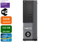 Dell Optiplex 7020 Desktop Computer, Intel Quad-Core i7-4770-3.4GHz, 32 GB RAM, 512GB SSD HDD, DVD, USB 3.0, WiFi, HDMI, Windows 10 Pro (Renewed)