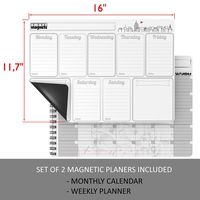 Large Dry Erase Weekly Calendar To Do Board and Big Monthly Magnetic Whiteboard Calendar for Refrigerator - Home Schedule Organizer Set -  Family Organization Board and Cute Refrigerator Calendars