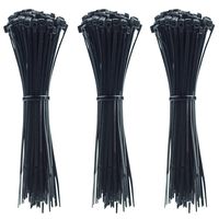 4 Inch Clear Zip Ties, 300pcs Nylon Cable Ties BLACK