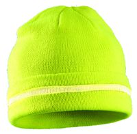 Occunomix LUX-KCR-Y Knitted Reflective Beanie, High-Vis Yellow, Reflective Stripe, One Size